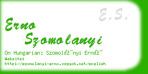 erno szomolanyi business card